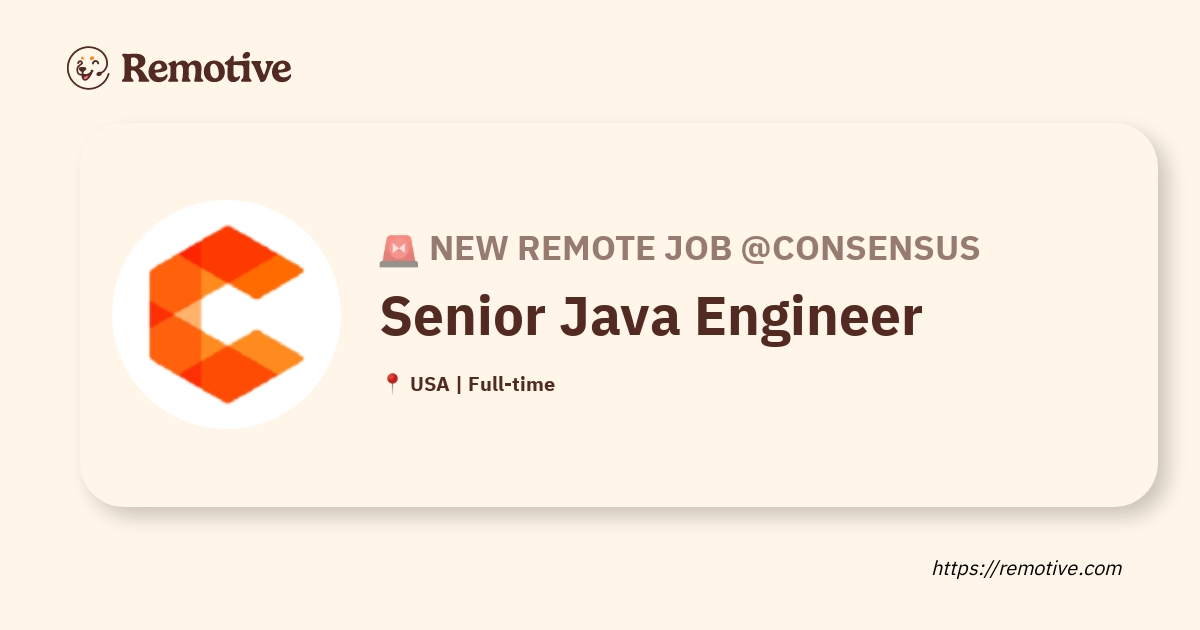 [hiring] Senior Java Engineer Consensus