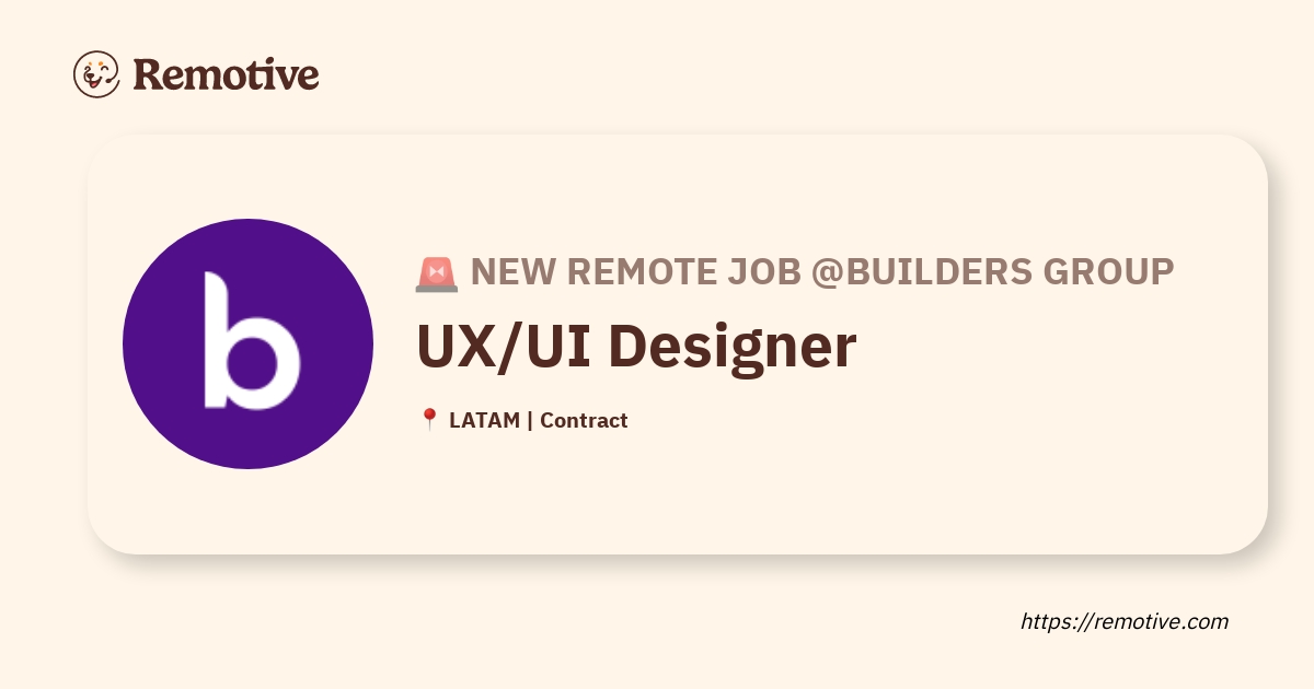 [Hiring] UX/UI Designer Builders Group