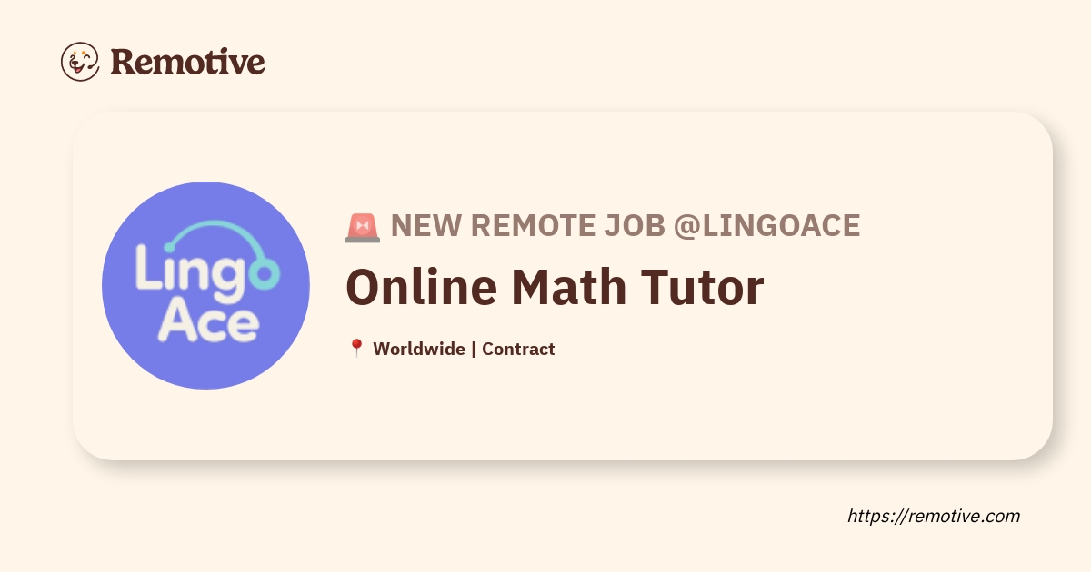 [Hiring] Online Math Tutor LingoAce