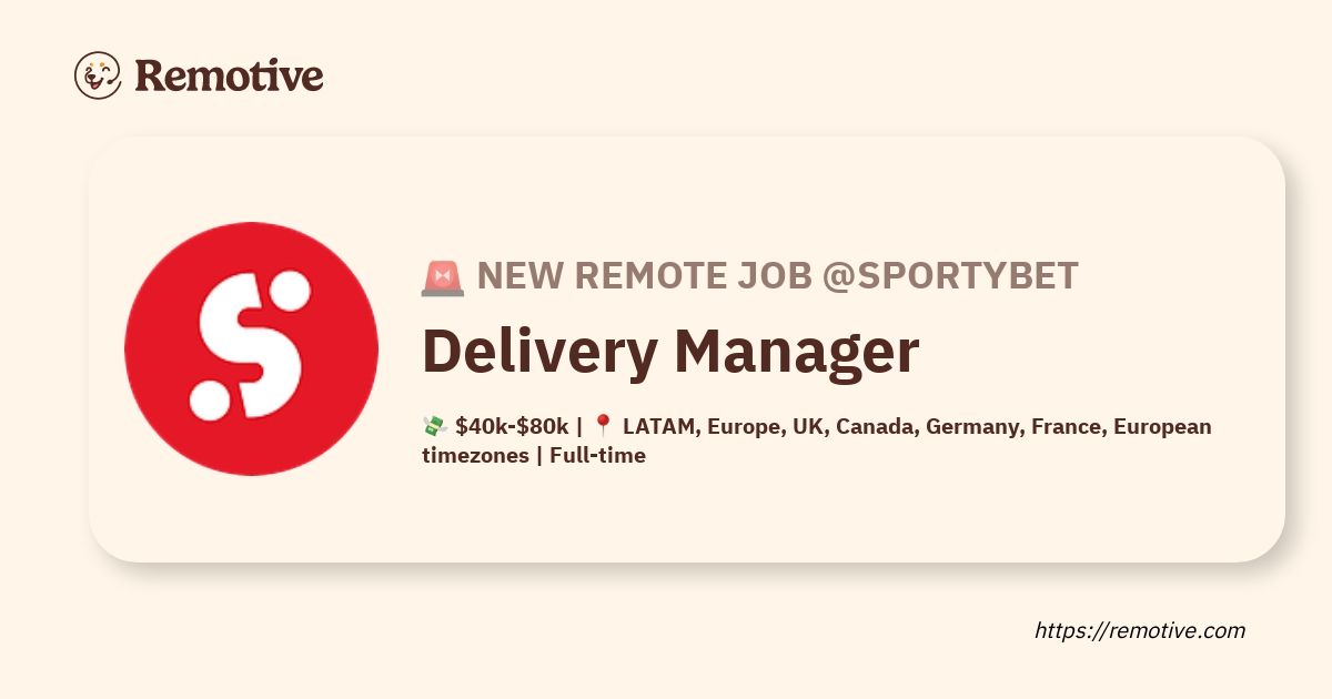 [Hiring] Delivery Manager SportyBet