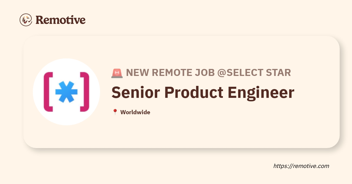 Remote Senior Product Engineer (