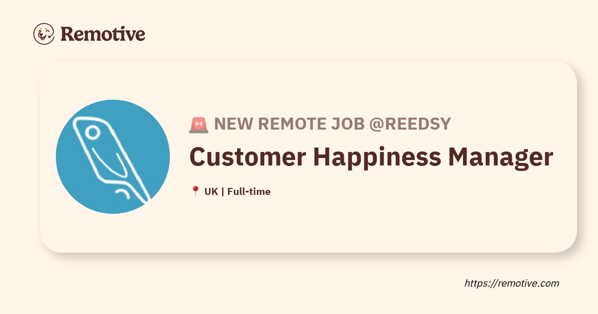 [Hiring] Customer Happiness Manager Reedsy