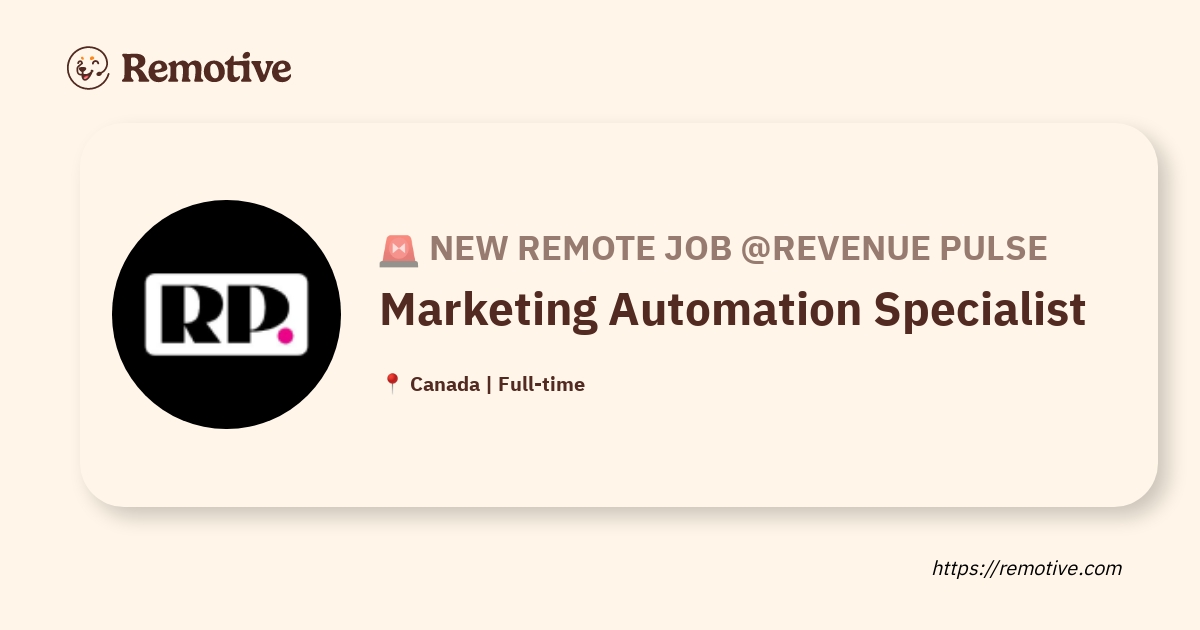 [Hiring] Marketing Automation Specialist Revenue Pulse