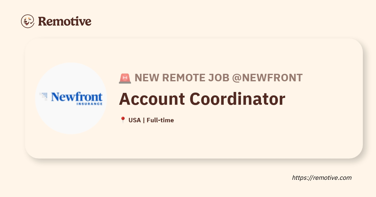 [Hiring] Account Coordinator Newfront