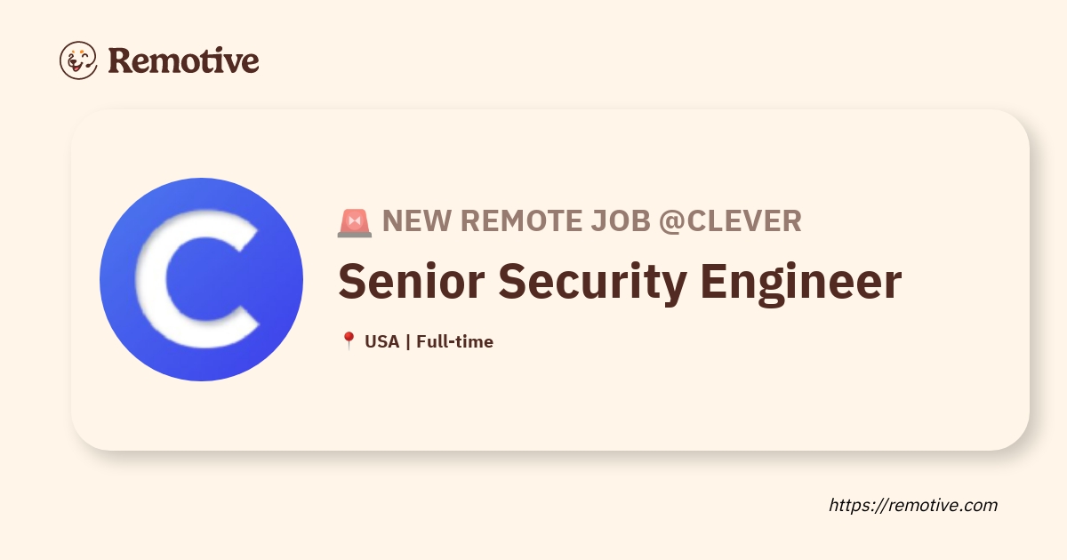 [Hiring] Senior Security Engineer Clever