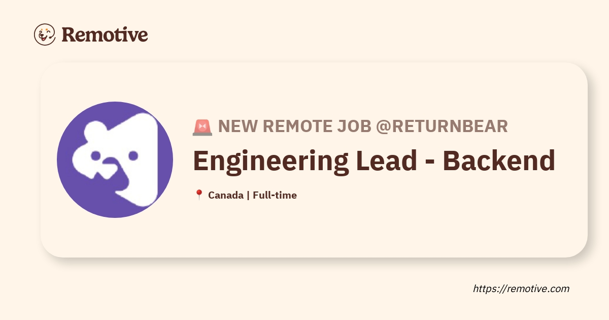 [Hiring] Engineering Lead Backend ReturnBear