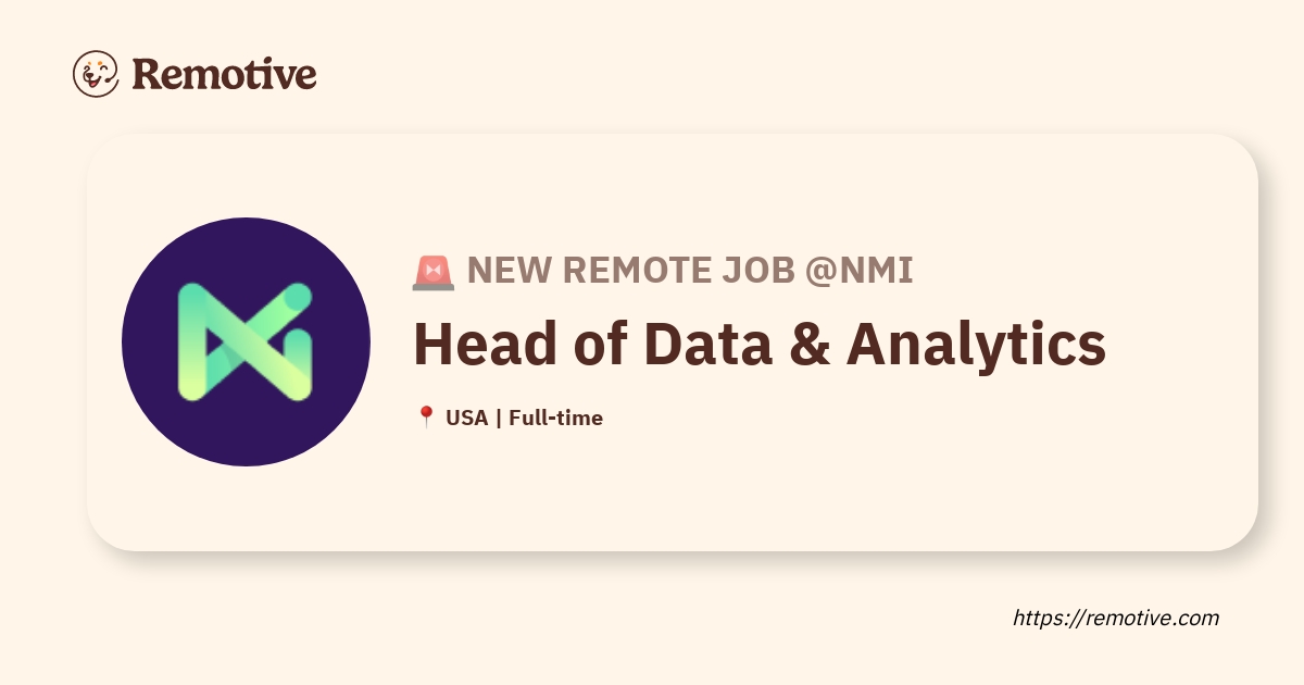 [Hiring] Head of Data & Analytics NMI