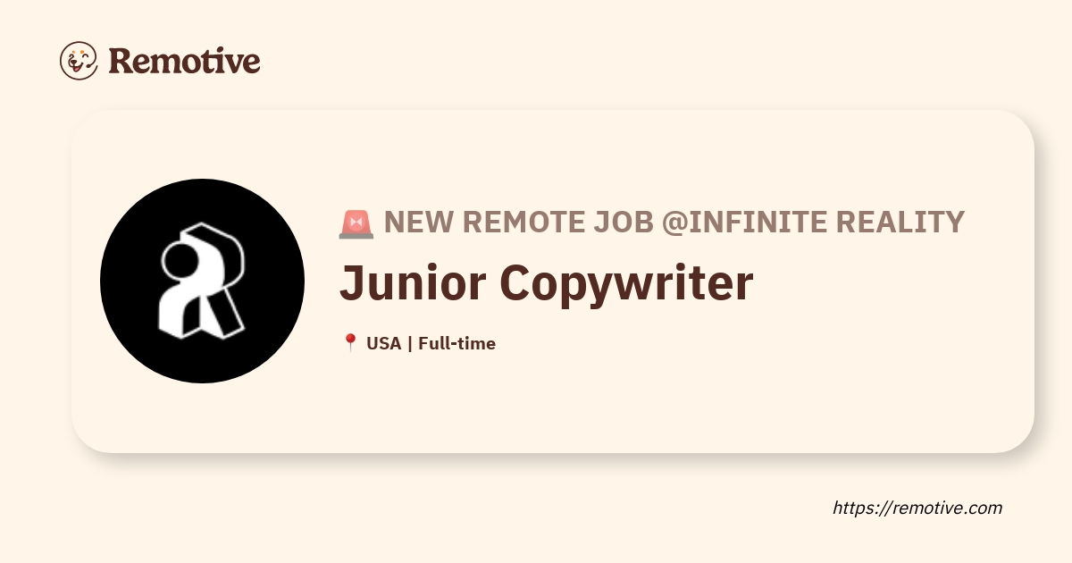 [Hiring] Junior Copywriter Infinite Reality