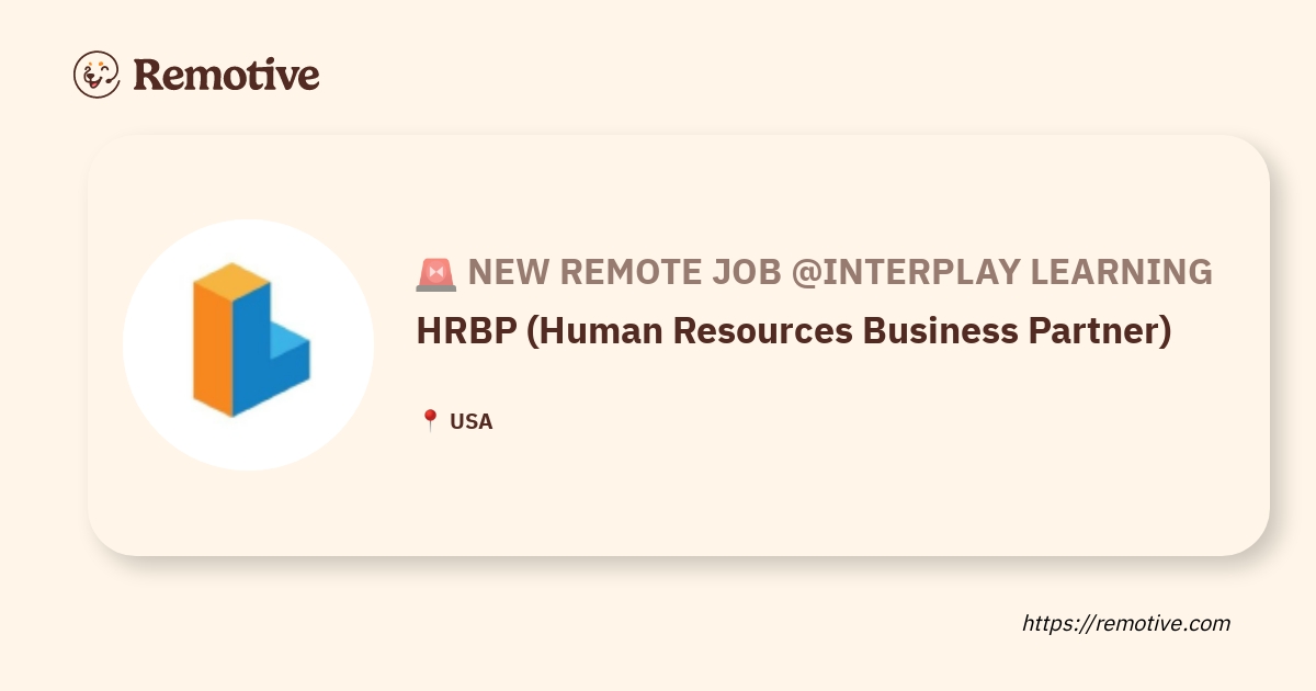 [Hiring] HRBP (Human Resources Business Partner) @Interplay Learning