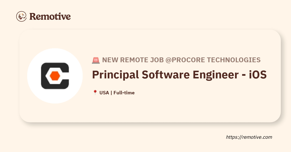 [Hiring] Principal Software Engineer - iOS @Procore Technologies