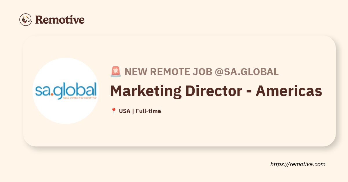 [Hiring] Marketing Director - Americas @sa.global