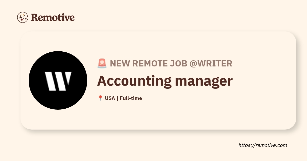 [Hiring] Accounting manager @Writer
