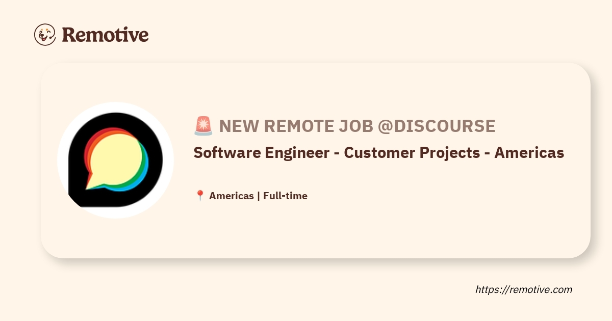 Software Engineer - Customer Projects - Americas