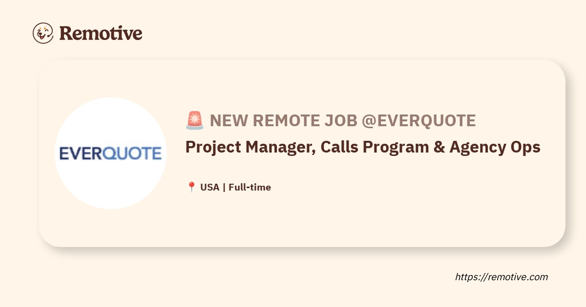 Project Manager, Calls Program & Agency Ops