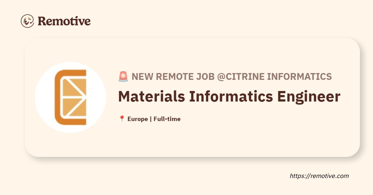 Materials Informatics Engineer