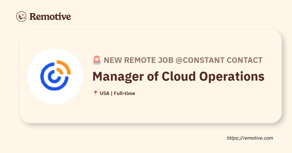 Manager of Cloud Operations