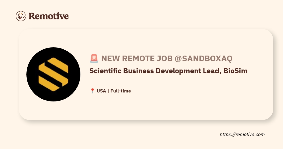 Scientific Business Development Lead, BioSim