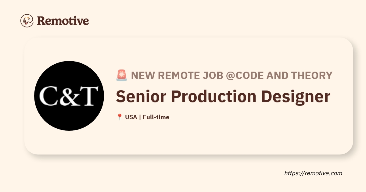 Senior Production Designer