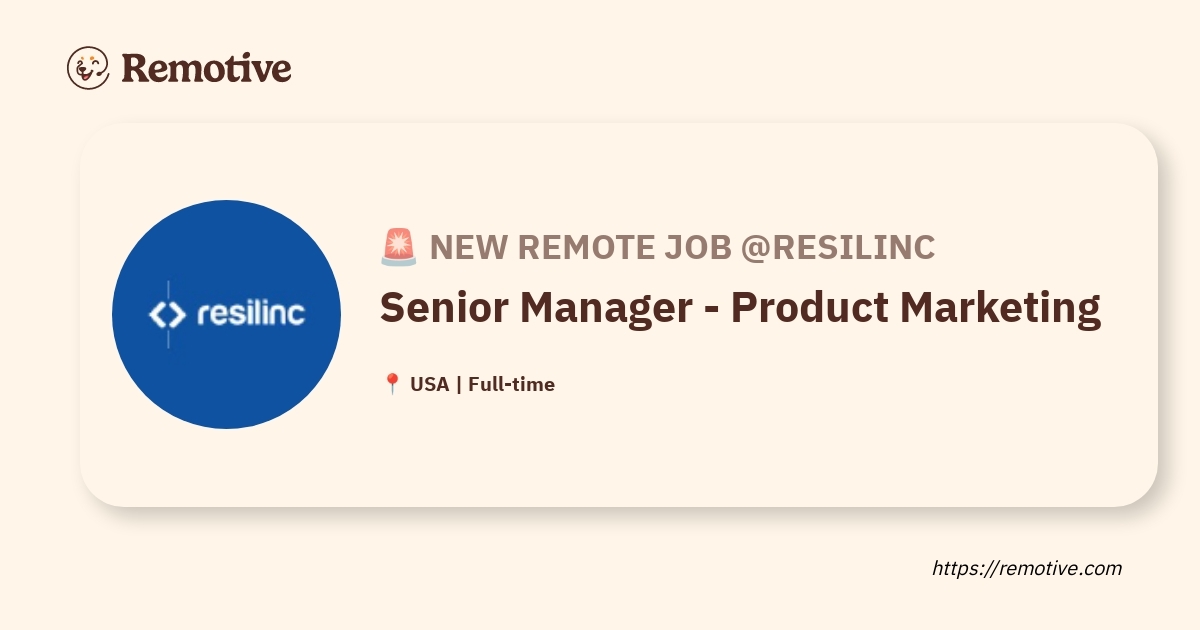 Senior Manager - Product Marketing