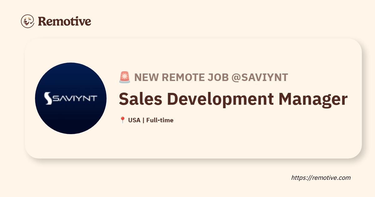 Sales Development Manager