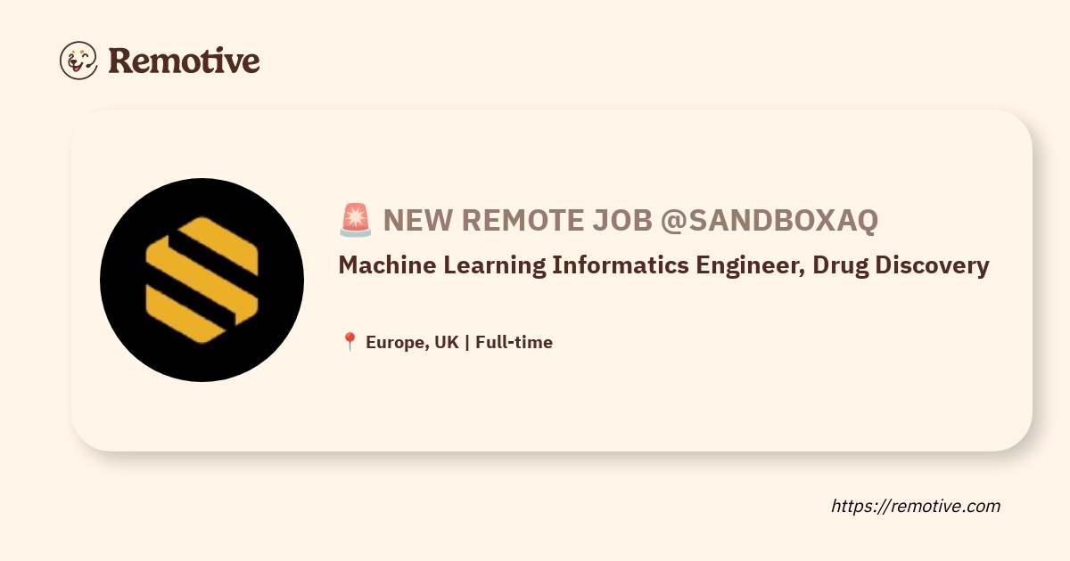 Machine Learning Informatics Engineer, Drug Discovery