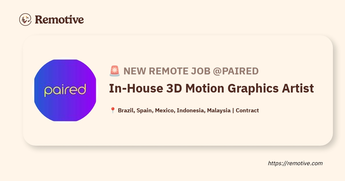 In-House 3D Motion Graphics Artist