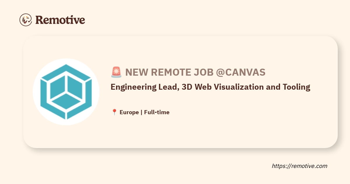 Engineering Lead, 3D Web Visualization and Tooling