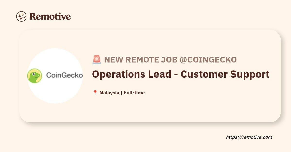 Operations Lead - Customer Support