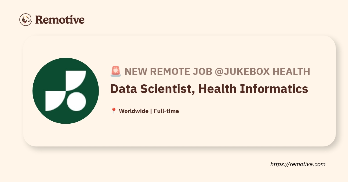 Data Scientist, Health Informatics