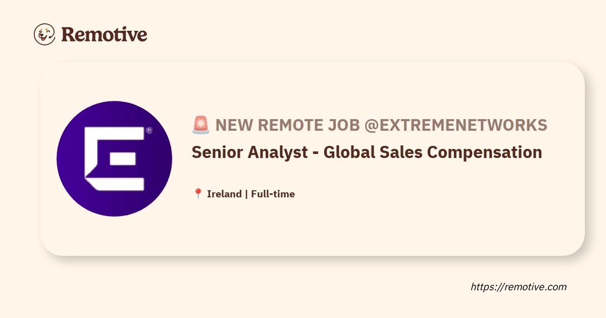 Senior Analyst - Global Sales Compensation