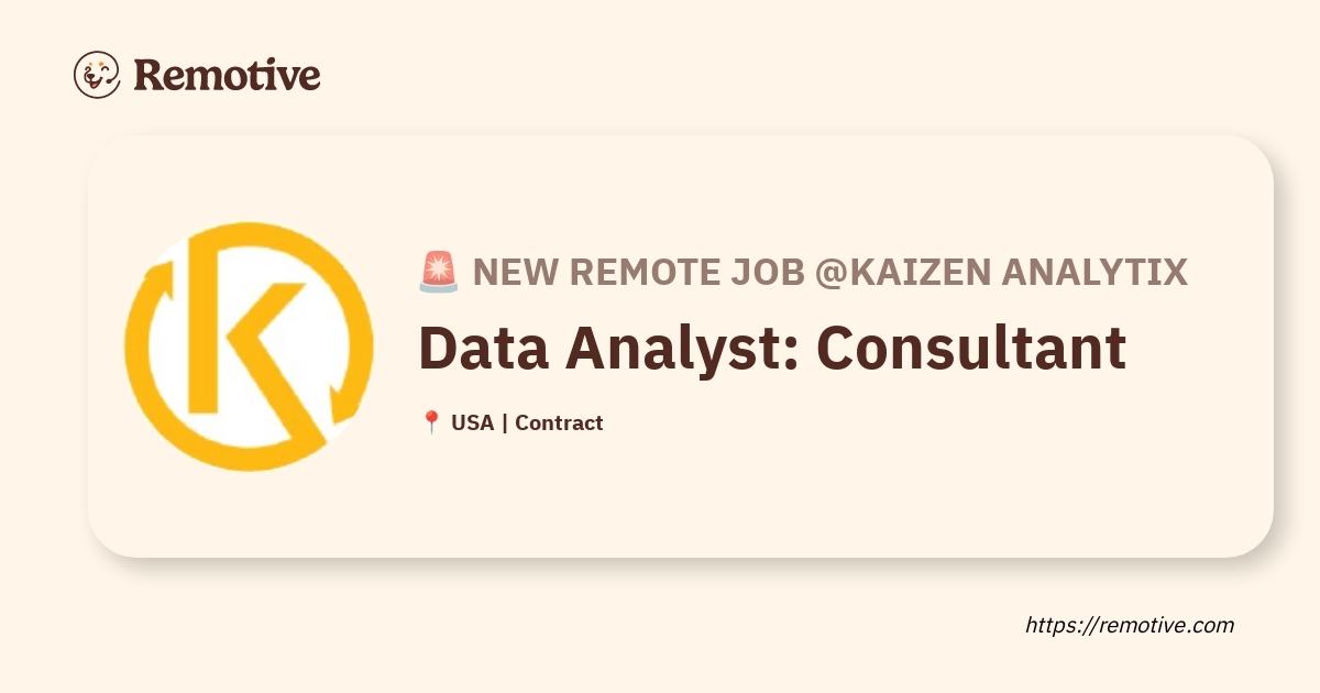 Data Analyst: Consultant