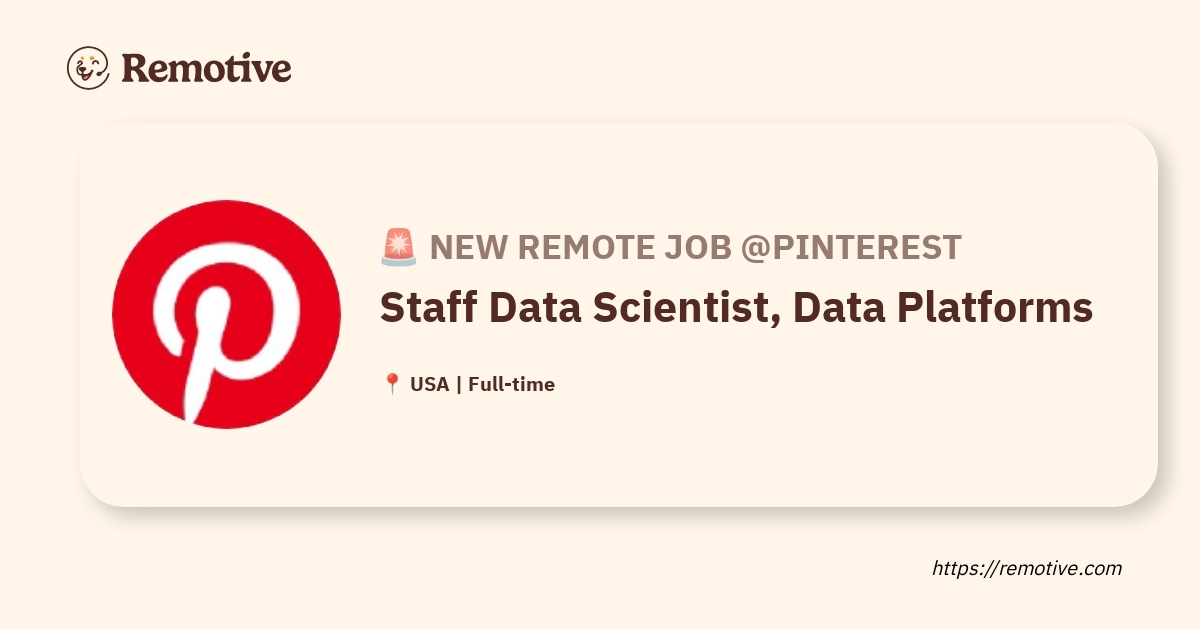 Staff Data Scientist, Data Platforms