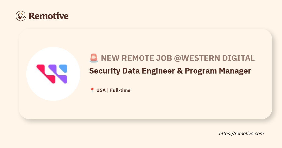 Security Data Engineer & Program Manager