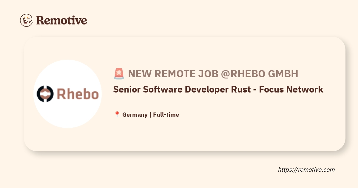 Senior Software Developer Rust - Focus Network