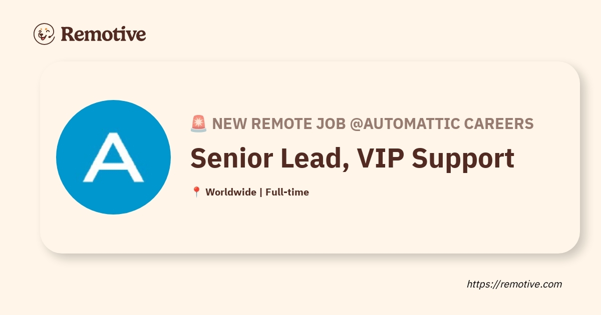 Senior Lead, VIP Support