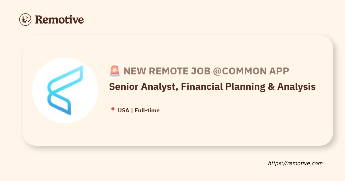 Senior Analyst, Financial Planning & Analysis