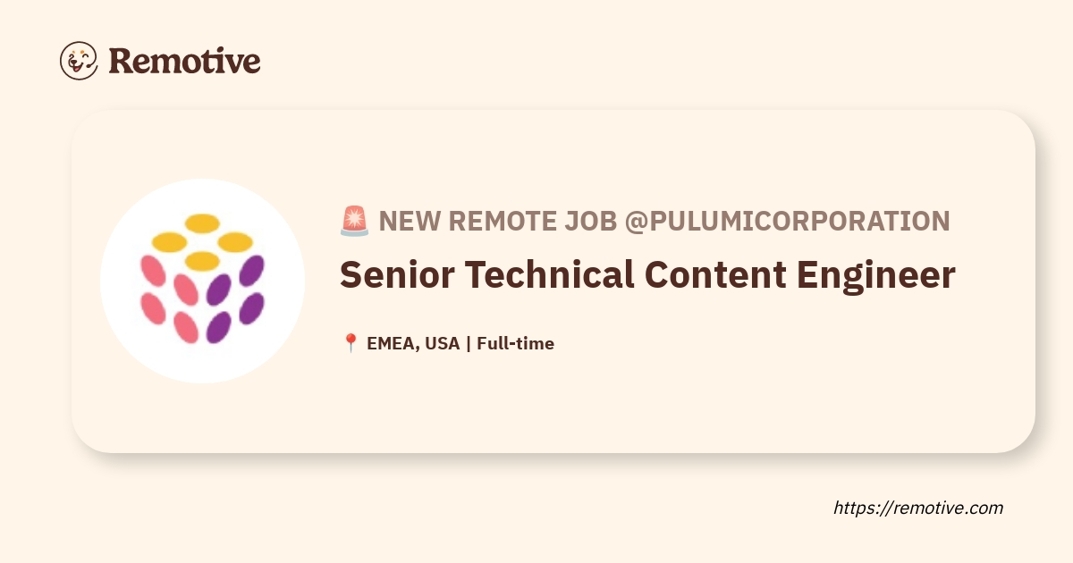 Senior Technical Content Engineer