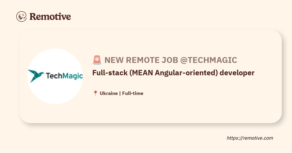 Full-stack (MEAN Angular-oriented) developer