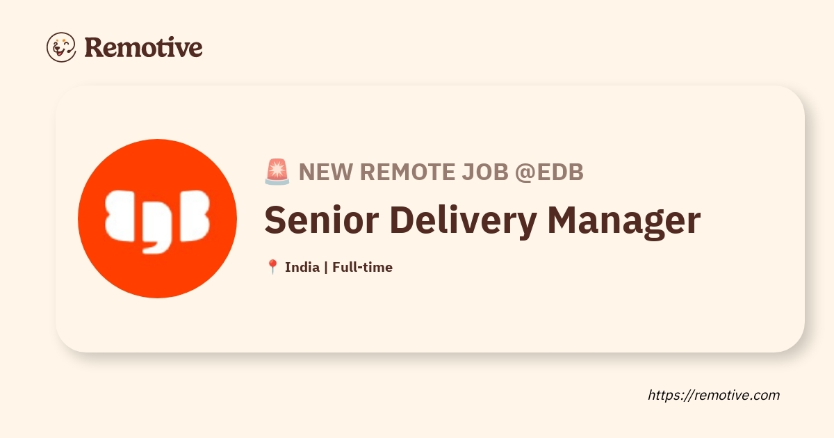 Senior Delivery Manager