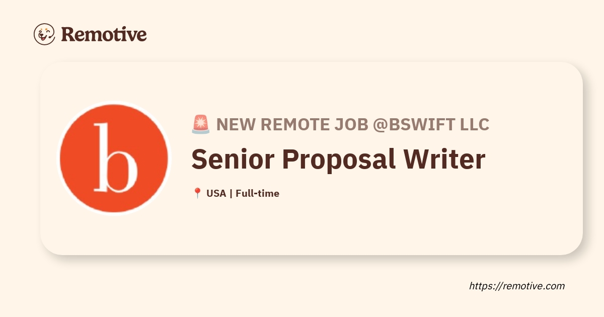 Senior Proposal Writer