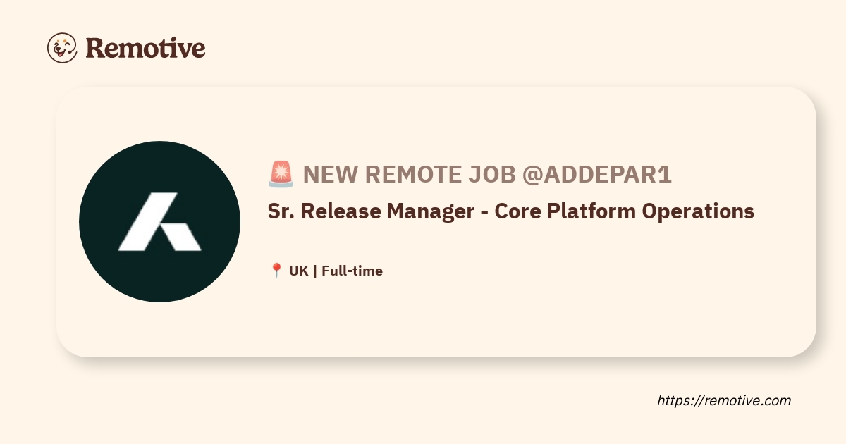 Sr. Release Manager - Core Platform Operations