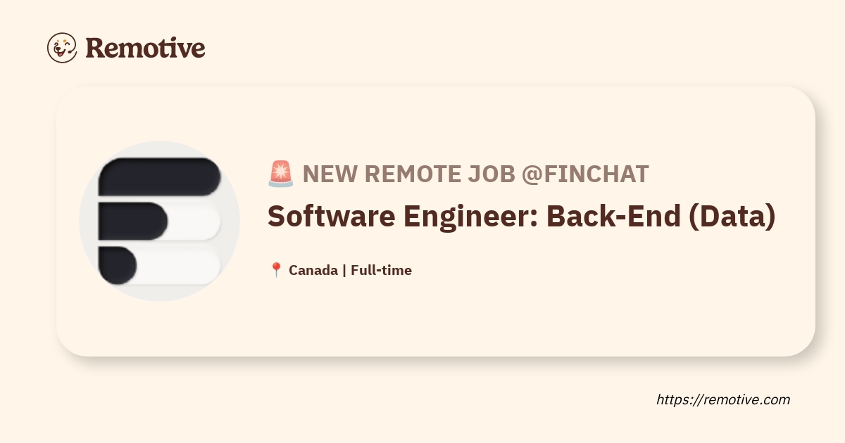 Software Engineer: Back-End (Data)