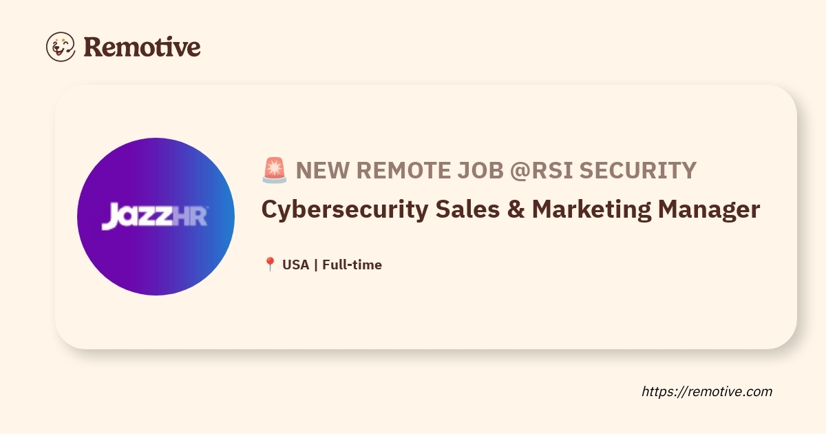 Cybersecurity Sales & Marketing Manager