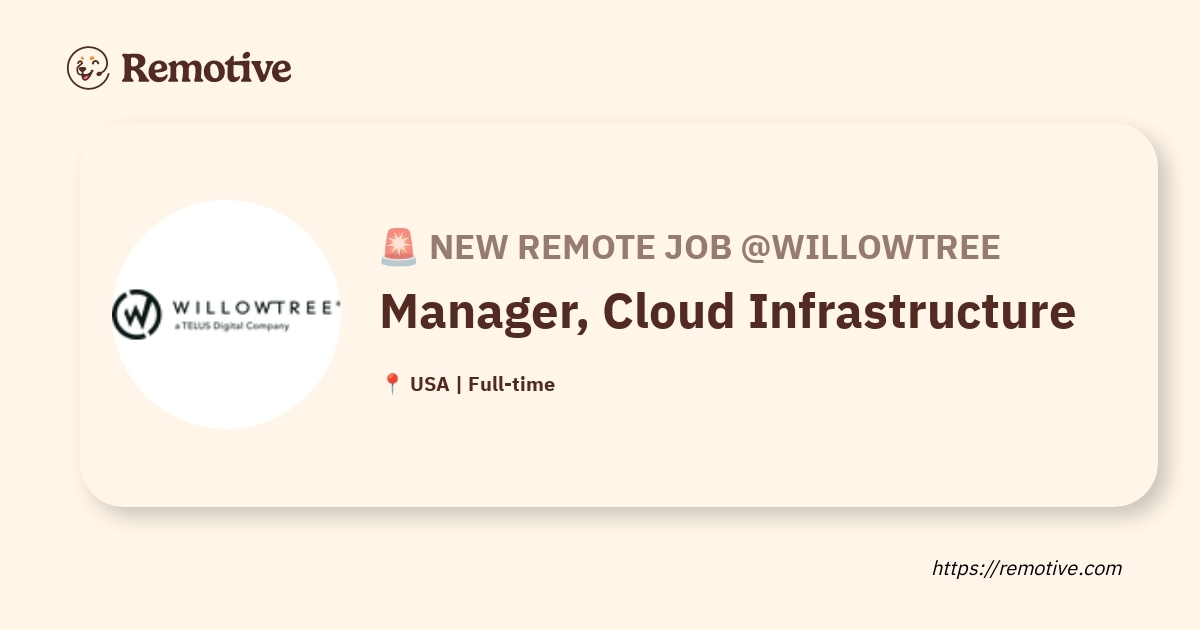 Manager, Cloud Infrastructure