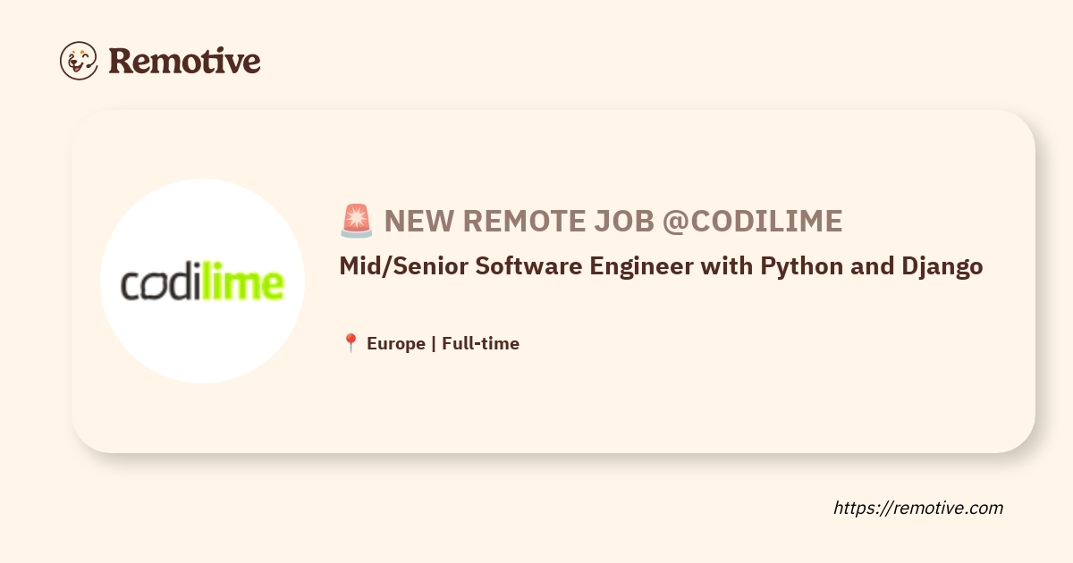 Mid/Senior Software Engineer with Python and Django