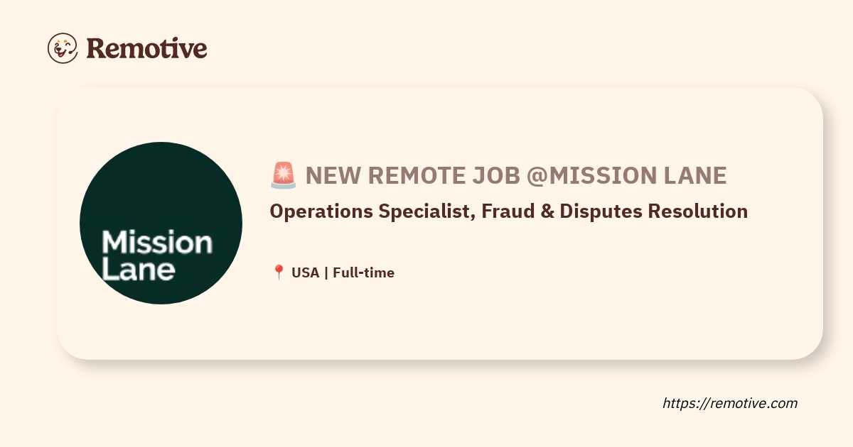 Operations Specialist, Fraud & Disputes Resolution