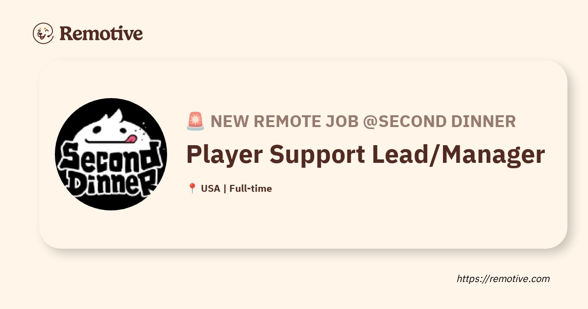 Player Support Lead/Manager