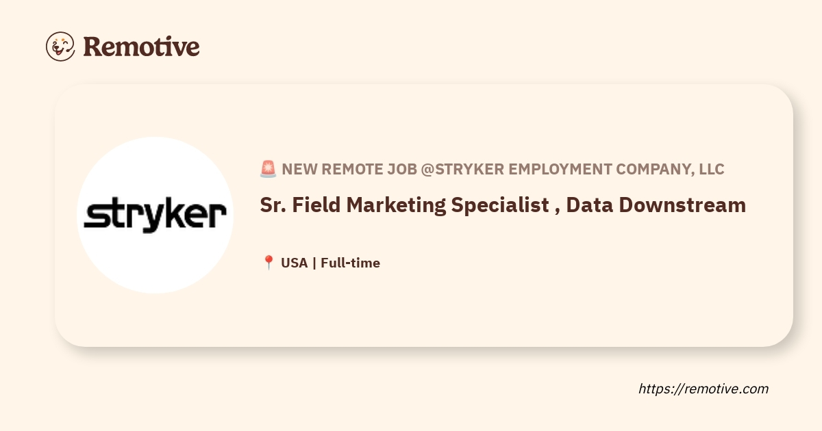 Sr. Field Marketing Specialist , Data Downstream