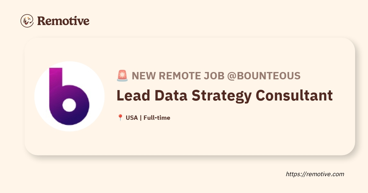 Lead Data Strategy Consultant