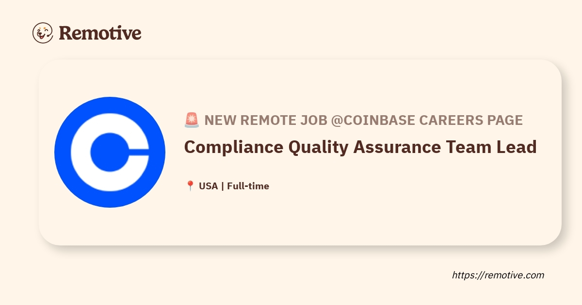 Compliance Quality Assurance Team Lead